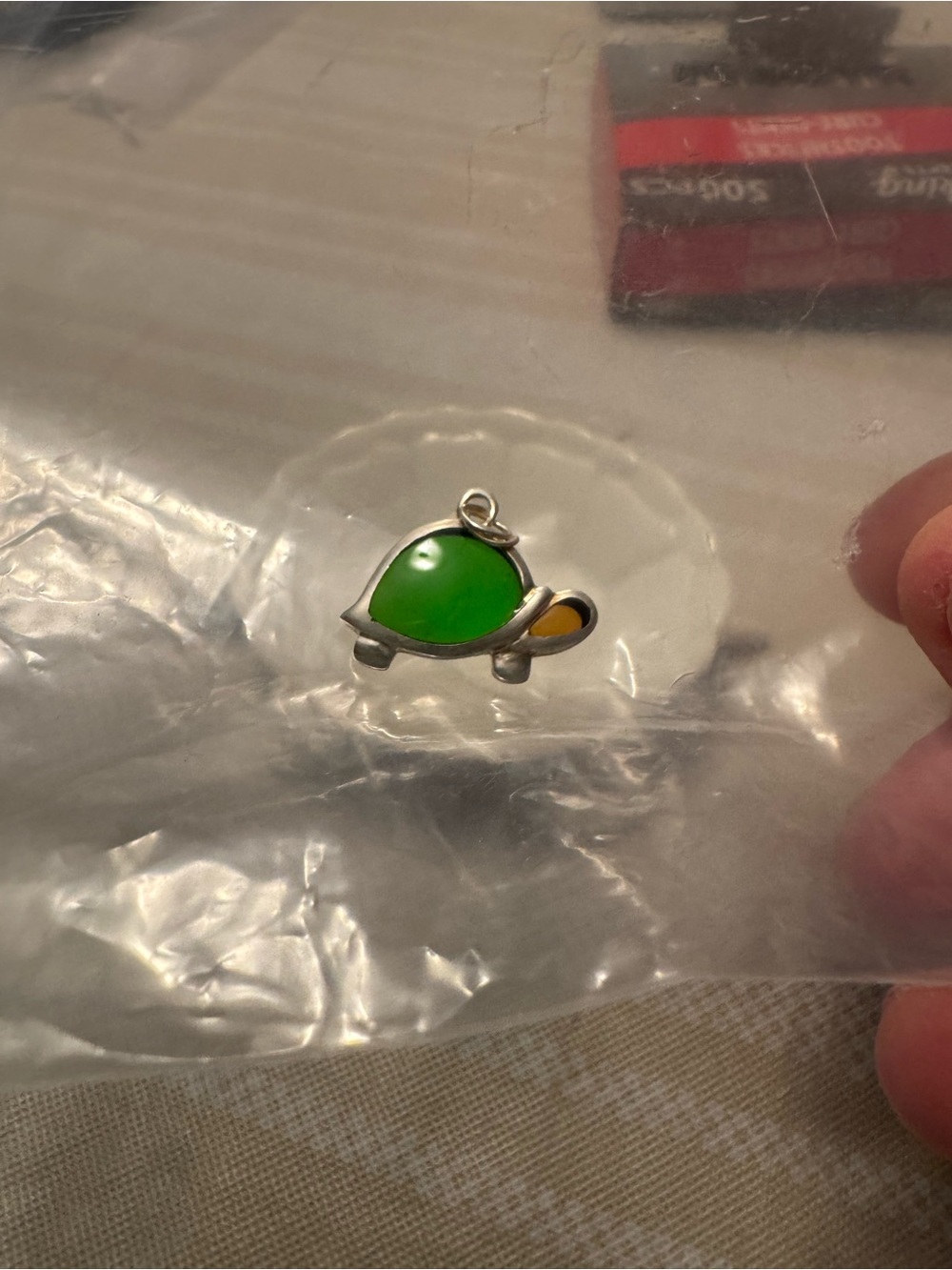 Green and Brown Turtle Pendant Charm